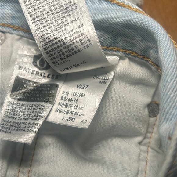 Levi's 501 Light Blue Denim Cutoff Shorts W27 Button Fly - Picture 6 of 8